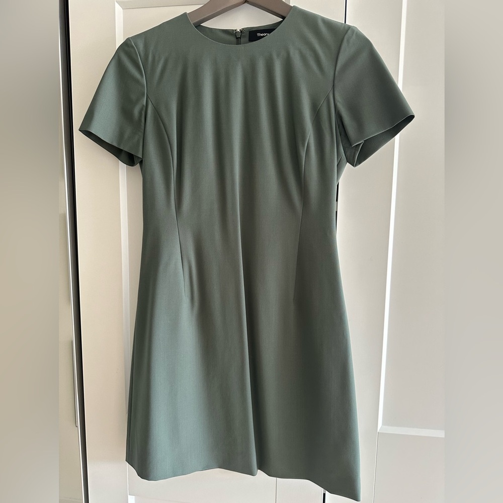 THEORY mini sage green dress - Size 0 / US 4